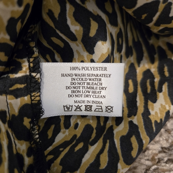 AMERICA & BEYOND Leopard Print Maxi Dress / Coverup With Stretch Waist Size Smal - Picture 8 of 15